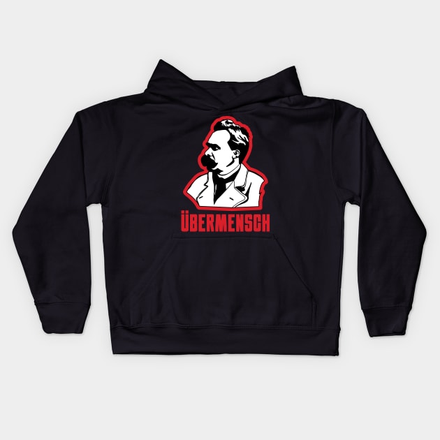 Nietzsche Ubermensch Kids Hoodie by Huhnerdieb Apparel